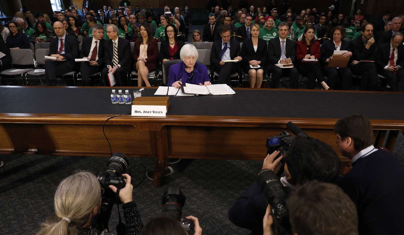 Janet Yellen, chair of the US Federal Reserve, arrives for a Senate Banking, Housing, and Urban Affairs Committee hearing in Washington, DC. Photo: Bloomberg