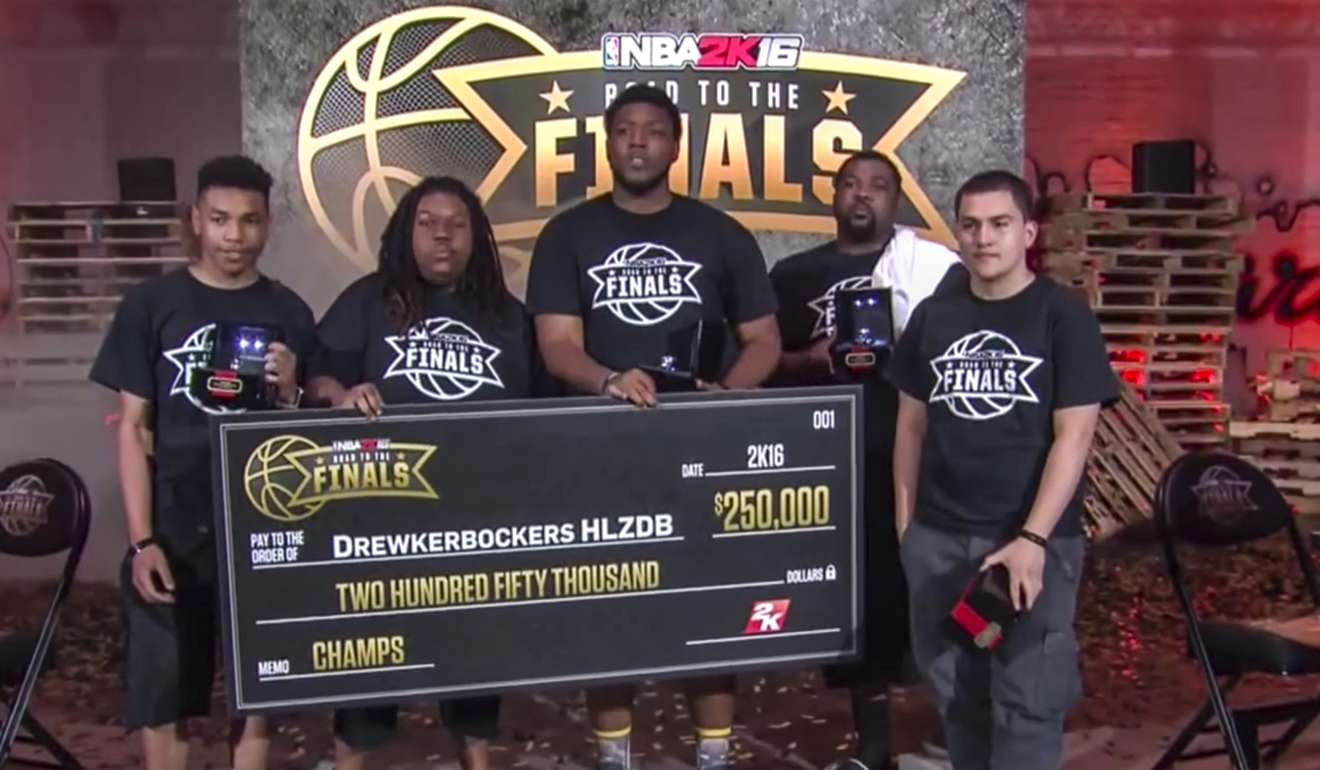 Team Drewkerbockers were champions in the NBA 2K16 Road to the Finals in Los Angeles in 2016. Photo: NBA 2K