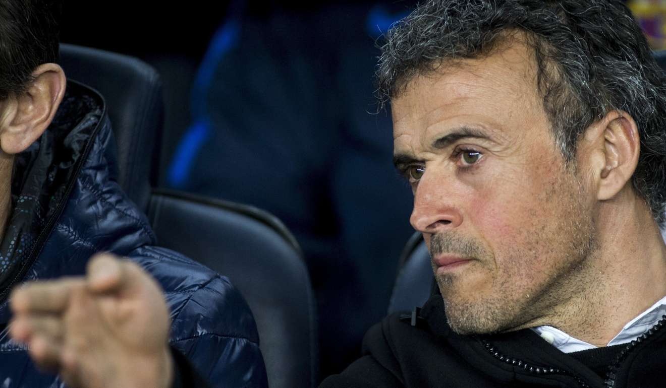 FC Barcelona's head coach Luis Enrique during the Spanish Primera Division soccer match between FC Barcelona and Sporting Gijon played at Camp Nou stadium in Barcelona. Photo: EPA
