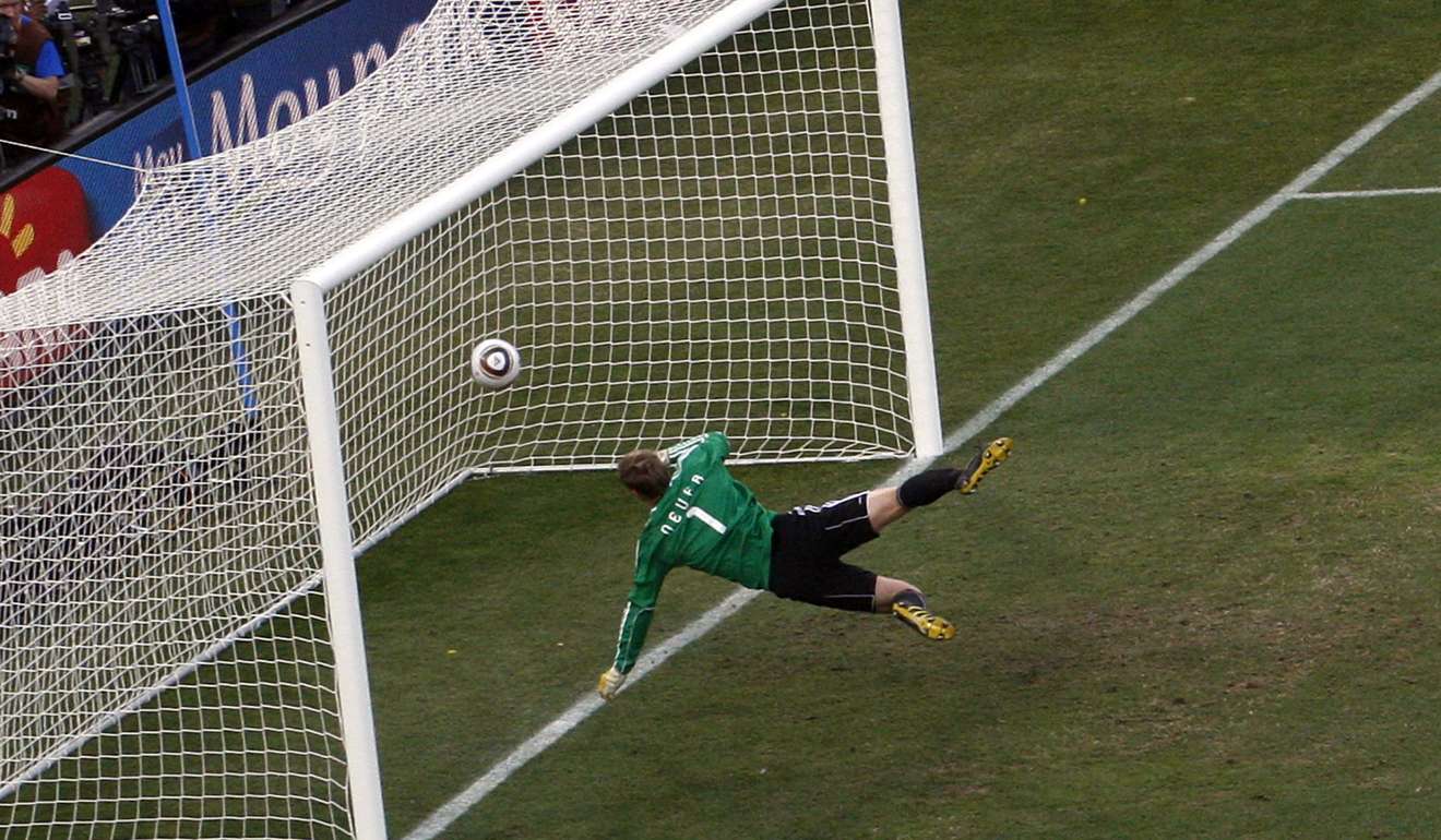 Germany goalkeeper Manuel Neuer was beaten by England’s Frank Lampard in 2010 but the goal was not given. Photo: AP