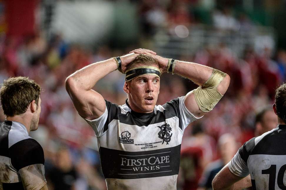 Imanol Harinordoquy playing for the Barbarians against the British & Irish Lions in Hong Kong in 2013. Photo: AFP