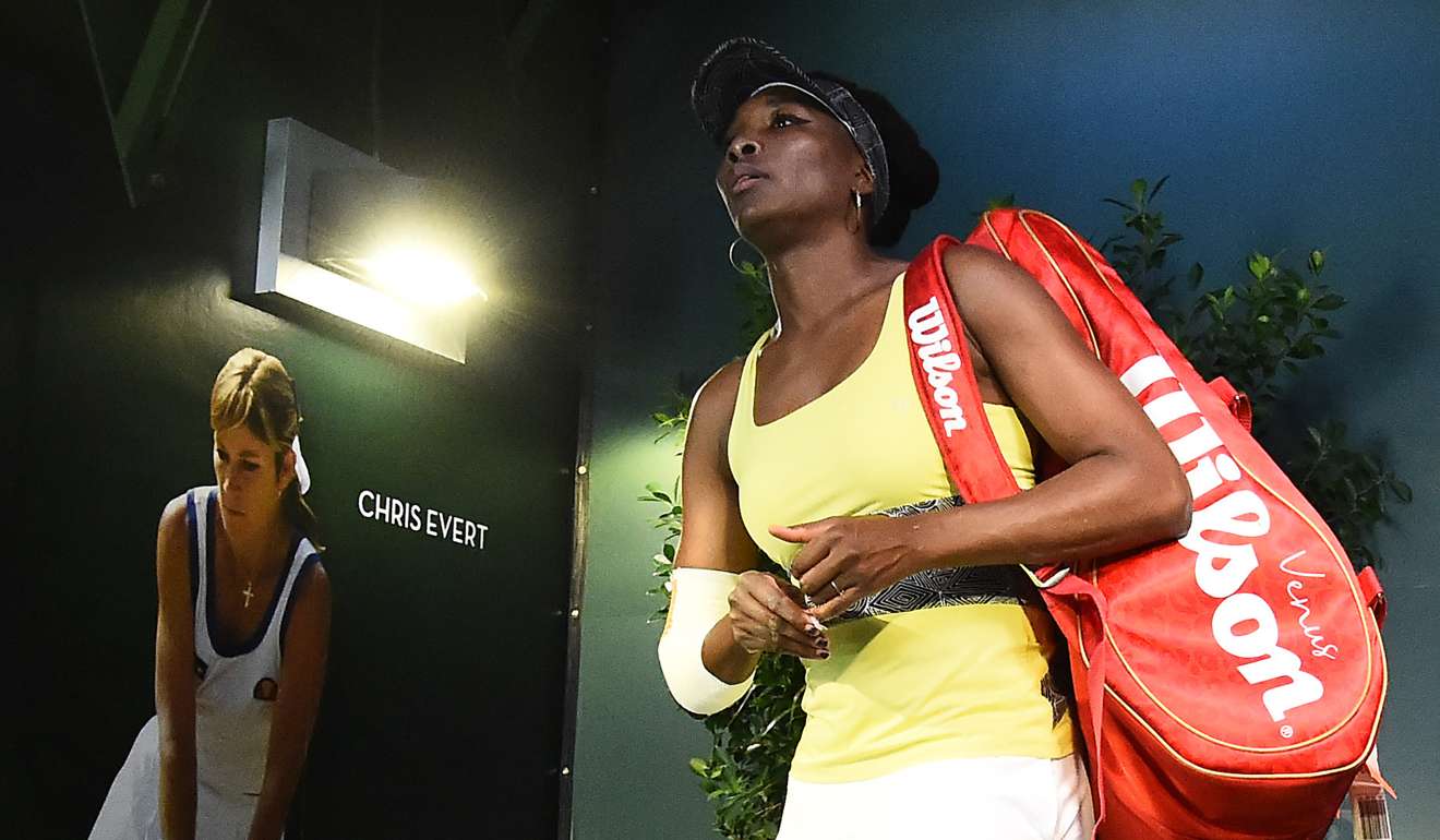 Venus Williams walks onto the court for the third-round match against Lucie Safarova. Photo: USA Today