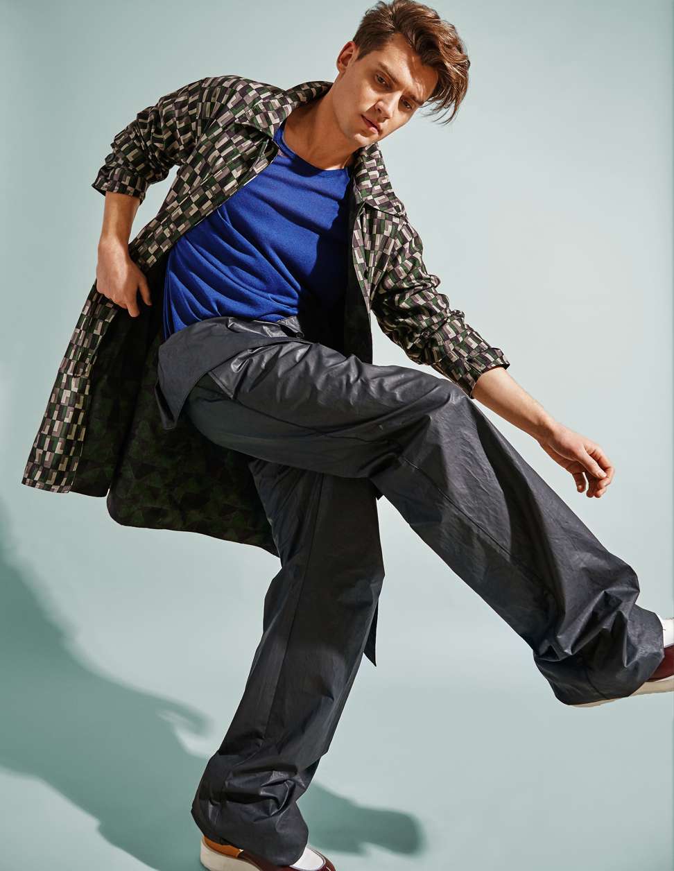 BOTTEGA VENETA Coat and trousers CANALI Shirt PIERRE HARDY Shoes