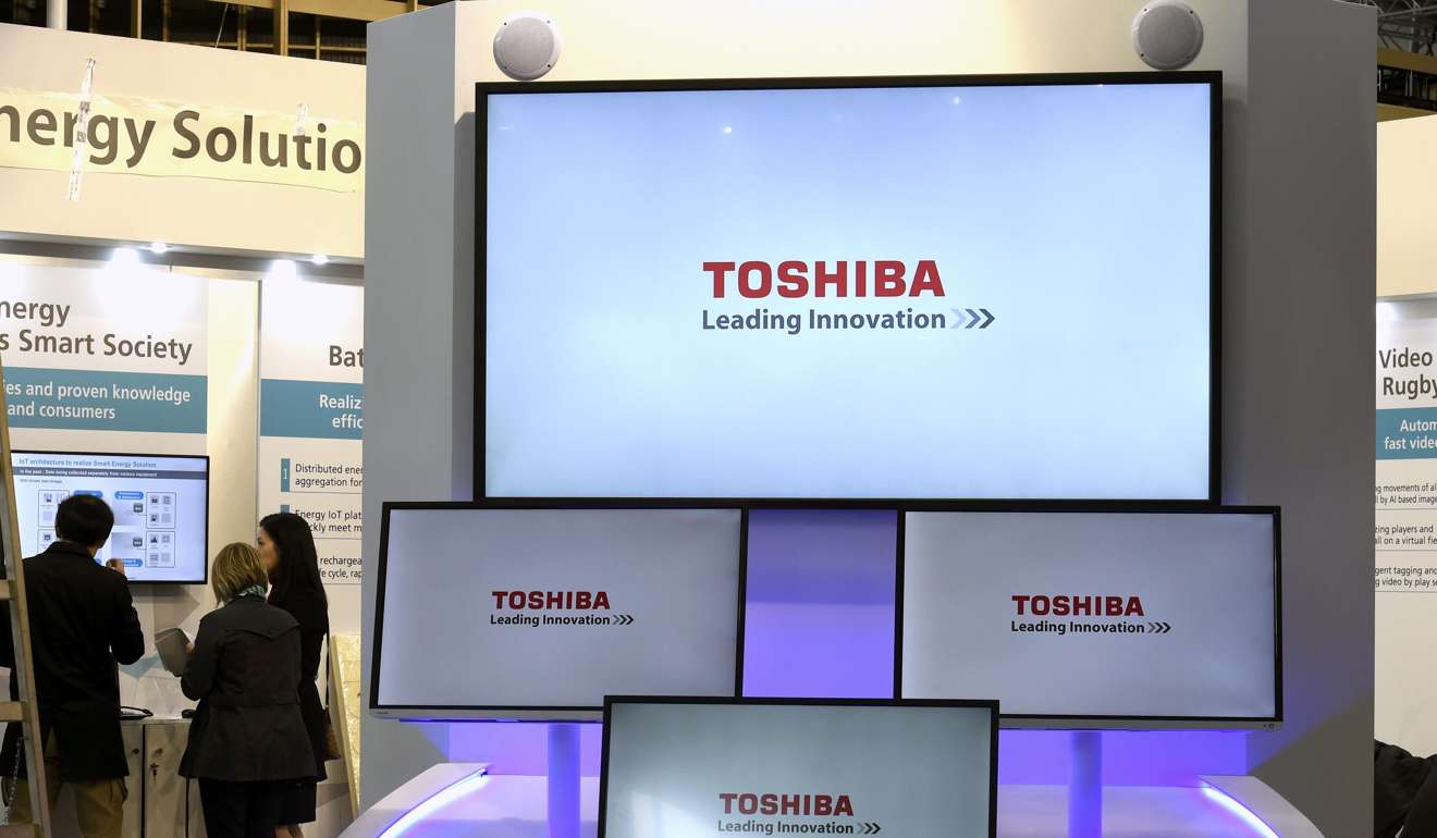 The Toshiba booth at the CeBit computer fair in Hanover, Germany. Photo: Reuters