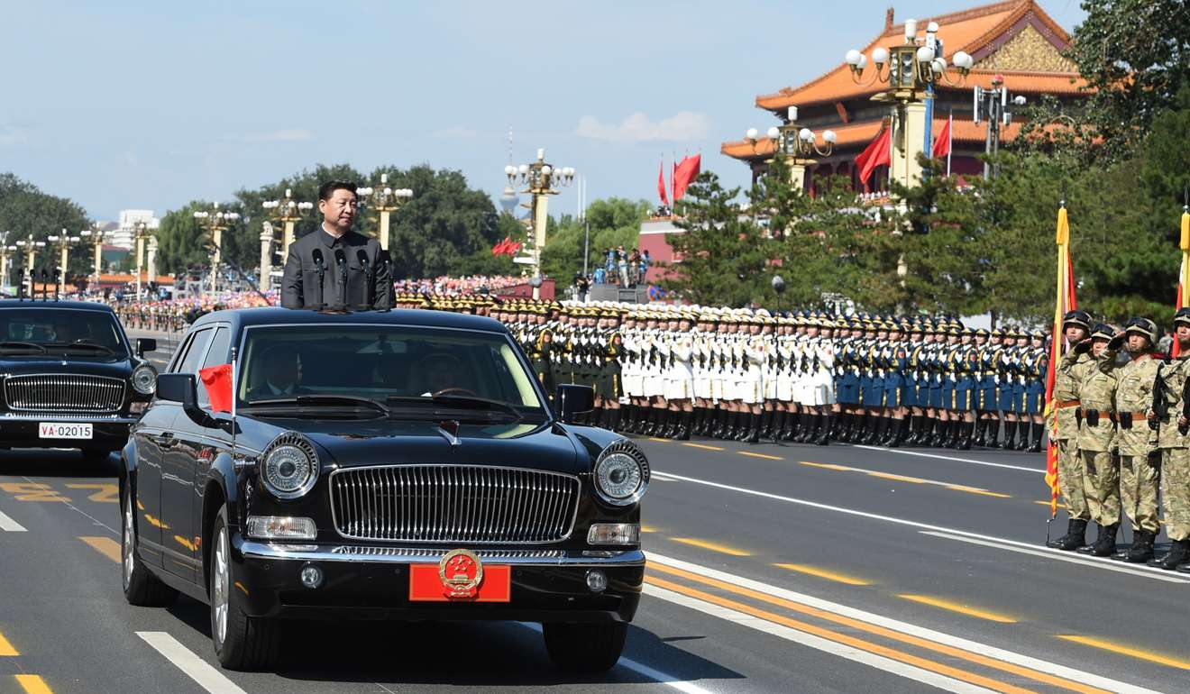Xi Jinping inspects troops during a military parade in Beijing in September 2015. Photo: Xinhua