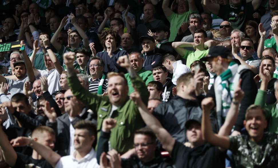 Celtic fans celebrate. Photo: Reuters