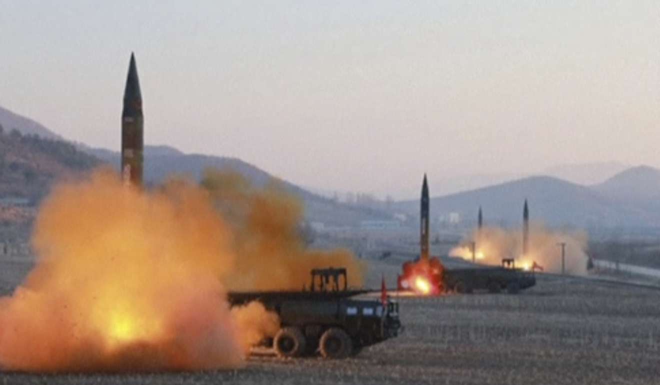 A North Korean missile test. Trump said Washington would chart its own course regarding Pyongyang’s nuclear programme. Photo: AP
