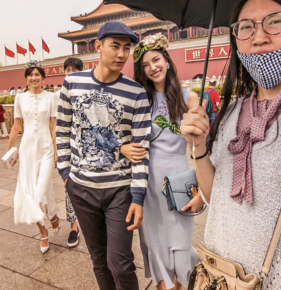 Another of the promotional images shot in Beijing’s Tiananmen Square ahead of Dolce & Gabbana’s couture show in the city. Photo: Instagram/Dolce & Gabbana