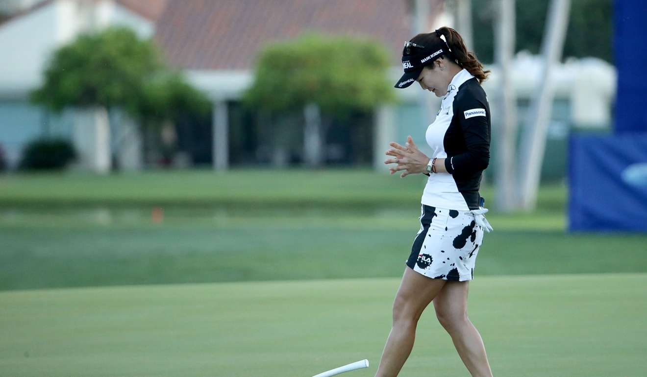 Ryu So-yeon celebrates after defeating Lexi Thompson in the play-off. Photo: AFP