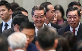 Chief Executive Leung Chun-ying appears at ease with pro-establishment lawmakers. Photo: Sam Tsang Chief Executive Leung Chun-ying appears at ease with pro-establishment lawmakers. Photo: Sam Tsang