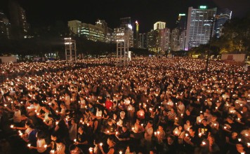 This year’s estimated turnout was down 10,000 from last year. Photo: Sam Tsang
