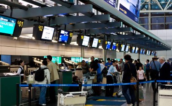 More than 100 flights departing from and arriving at Guangzhou and Shenzhen were cancelled and almost all others delayed in Saturday’s storm. Photo: SCMP Pictures