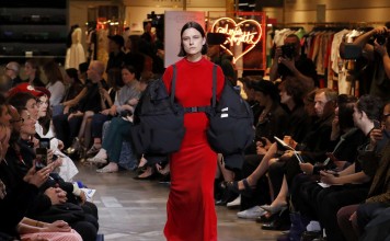 A model presents a creation from the haute couture collection by Vetements in Paris. Photo: Reuters