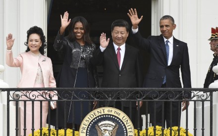 Chinese President Xi Jinping and wife Peng Liyuan with US President Barack Obama and wife Michelle at the White House. Xi and Obama were said to have had 'candid' discussions on Asia-Pacific issues. Photo: Xinhua Chinese President Xi Jinping and wife Peng Liyuan with US President Barack Obama and wife Michelle at the White House. Xi and Obama were said to have had 'candid' discussions on Asia-Pacific issues. Photo: Xinhua