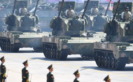 An anti-aircraft artillery attends the military parade in Beijing to mark the 70th anniversary of the victory of the Chinese People's War of Resistance against Japanese Aggression and the World Anti-Fascist War. Photo: Xinhua An anti-aircraft artillery attends the military parade in Beijing to mark the 70th anniversary of the victory of the Chinese People's War of Resistance against Japanese Aggression and the World Anti-Fascist War. Photo: Xinhua