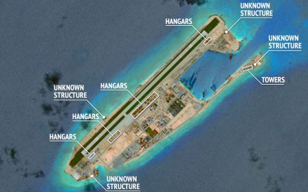Construction work on one of the reefs in the South China Sea. Photo: Centre for Strategic and International Studies