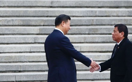 President Xi Jinping (left) with his Philippine counterpart Rodrigo Duterte in Beijing. Photo: AFP President Xi Jinping (left) with his Philippine counterpart Rodrigo Duterte in Beijing. Photo: AFP