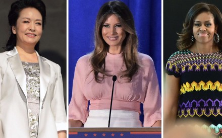 Peng Liyuan, China’s first lady (left), Melania Trump, the next US first lady (centre), and her predecessor, Michelle Obama. Photos: AFP Peng Liyuan, China’s first lady (left), Melania Trump, the next US first lady (centre), and her predecessor, Michelle Obama. Photos: AFP