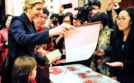 Ivanka Trump (left) pictured with her daughter Arabella at the Chinese Embassy in Washington’s Lunar New Year reception last week. Photo: Xinhua Ivanka Trump (left) pictured with her daughter Arabella at the Chinese Embassy in Washington’s Lunar New Year reception last week. Photo: Xinhua