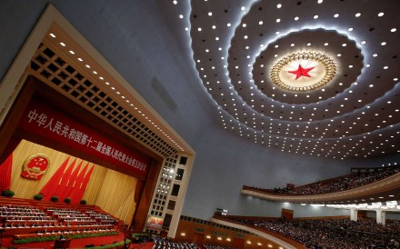Premier Li Keqiang speaks during the opening session of the National People's Congress at the Great Hall of the People in Beijing on Monday. Photo: Reuters