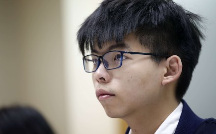 Pro-democracy activist Joshua Wong attends a press conference in Taipei this week. Wong has called on US President Donald Trump to scold President Xi Jinping over human rights violations in Hong Kong when the two leaders meet this week. Photo: EPA Pro-democracy activist Joshua Wong attends a press conference in Taipei this week. Wong has called on US President Donald Trump to scold President Xi Jinping over human rights violations in Hong Kong when the two leaders meet this week. Photo: EPA