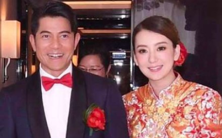 Aaron Kwok and wife Moka Fang at The Peninsula Hong Kong where they wed on Tuesday. Aaron Kwok and wife Moka Fang at The Peninsula Hong Kong where they wed on Tuesday.
