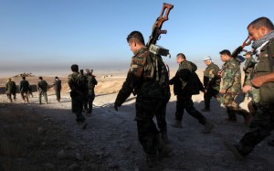 Peshmerga forces in the east of Mosul take part in the operation to drive out Islamic State militants from their stronghold. Photo: Reuters