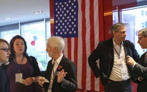People awaiting results at a US election watch party at the American Chamber of Commerce in Hong Kong. Photo: Sam Tsang