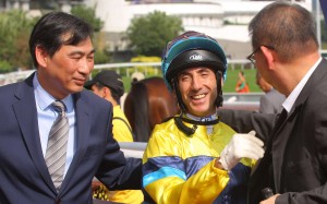 Michael Chang (left) and Olivier Doleuze celebrate Equity Doctine’s victory. Photos: Kenneth Chan