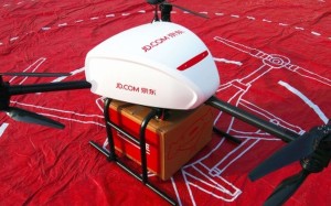 A JD.com drone about to deliver goods in China on Singles’ Day, last Friday. Photo: SCMPOST