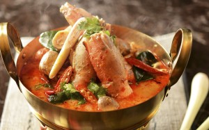 Tom yum kung with prawns at Apinara in Pacific Place.