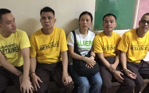 (Left to right) Chan Kwok-tung, Kwok Kam-wah, Lo Shu-ho, Lo Wing-fai, and Leung Shu-fook in the Philippines. Photo: SCMP Pictures