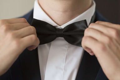 A bow-tie indicates a formal occasion.