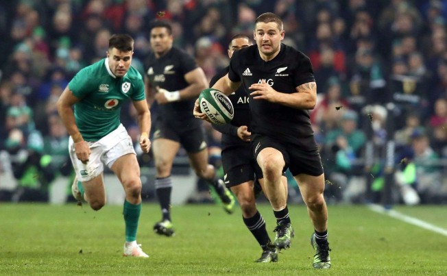 New Zealand hooker Dane Coles runs with the ball during the All Blacks 21-9 win over Ireland in Dublin on Sunday morning (Hong Kong time). Photo: AFP