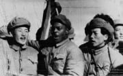 Clarence Adams with Korean prisoners of war and communist captors, in 1954. Photos: SCMP; Della Adams; UPI