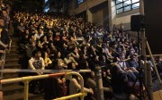 A large crowd gathered to watch the film in Wood Road, Wan Chai. Photo: Facebook/Wan Chai Commons A large crowd gathered to watch the film in Wood Road, Wan Chai. Photo: Facebook/Wan Chai Commons