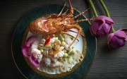 Sautéed lobster with lotus seed and lotus root at Golden Bauhinia Cantonese restaurant in Wan Chai.