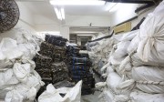 A warehouse in Hong Kong holds a large shipment of shark fins. Photo: Gary Stokes/Sea Shepherd Global
