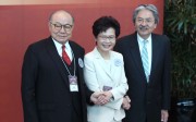 Chief executive candidates Woo Kwok-hing, Carrie Lam Cheng Yuet-ngor, John Tsang Chun-wah. Photo: David Wong