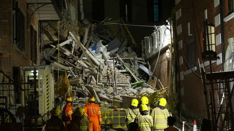Wall and roof collapse at historic former Central Police ...