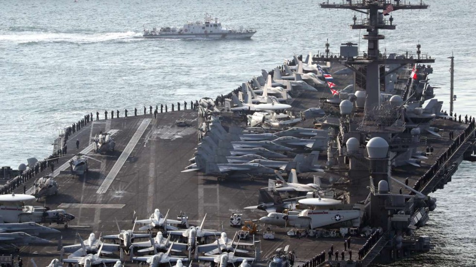 Image result for us aircraft carrier north korea