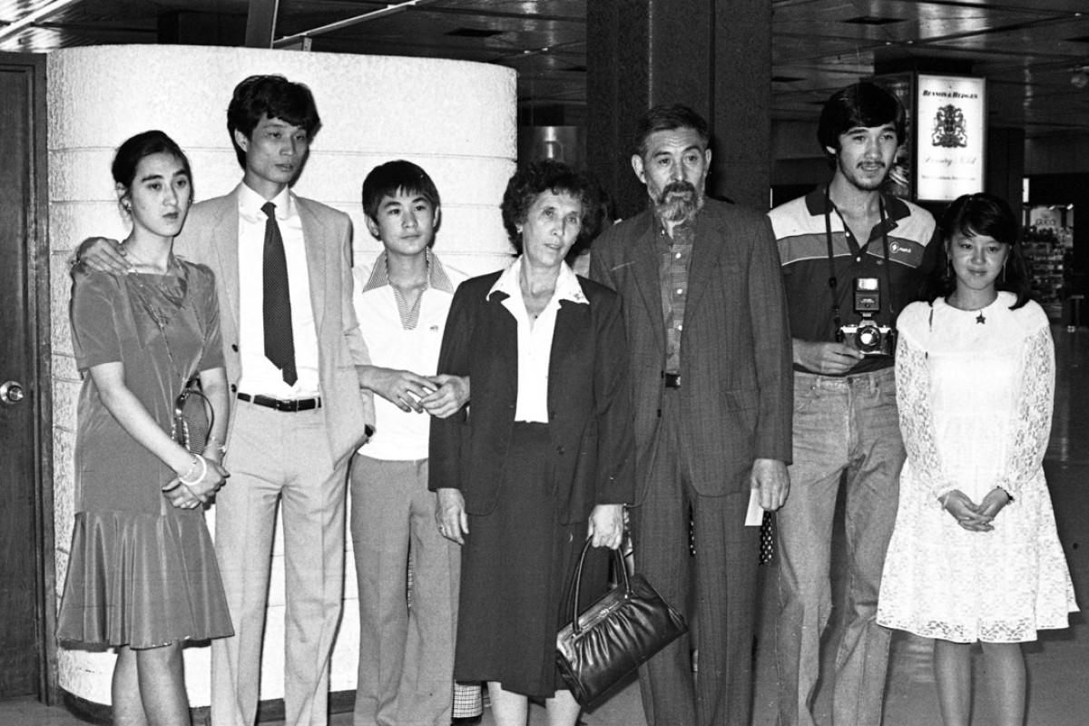 A White Russian family depart from Hong Kong’s Kai Tak airport heading to Australia, in 1981.