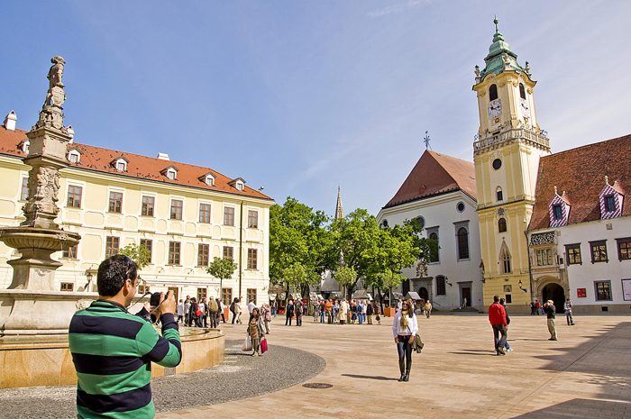 Bratislava's main square.