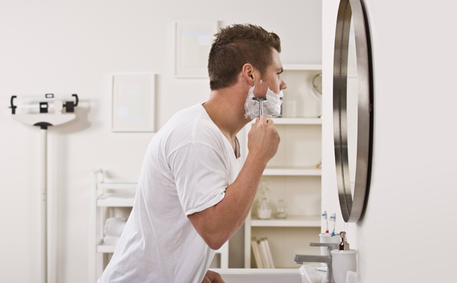 MALE SKIN IS MORE EXPOSED TO ALLERGENS AND IRRITANTS, ESPECIALLY BECAUSE OF THE SHAVING ROUTINE. PHOTO: SHUTTERSTOCK