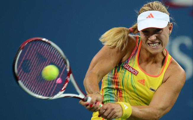 Germany's Angelique Kerber plays a point against US Venus Williams during their US Open match. Photo: AFP
