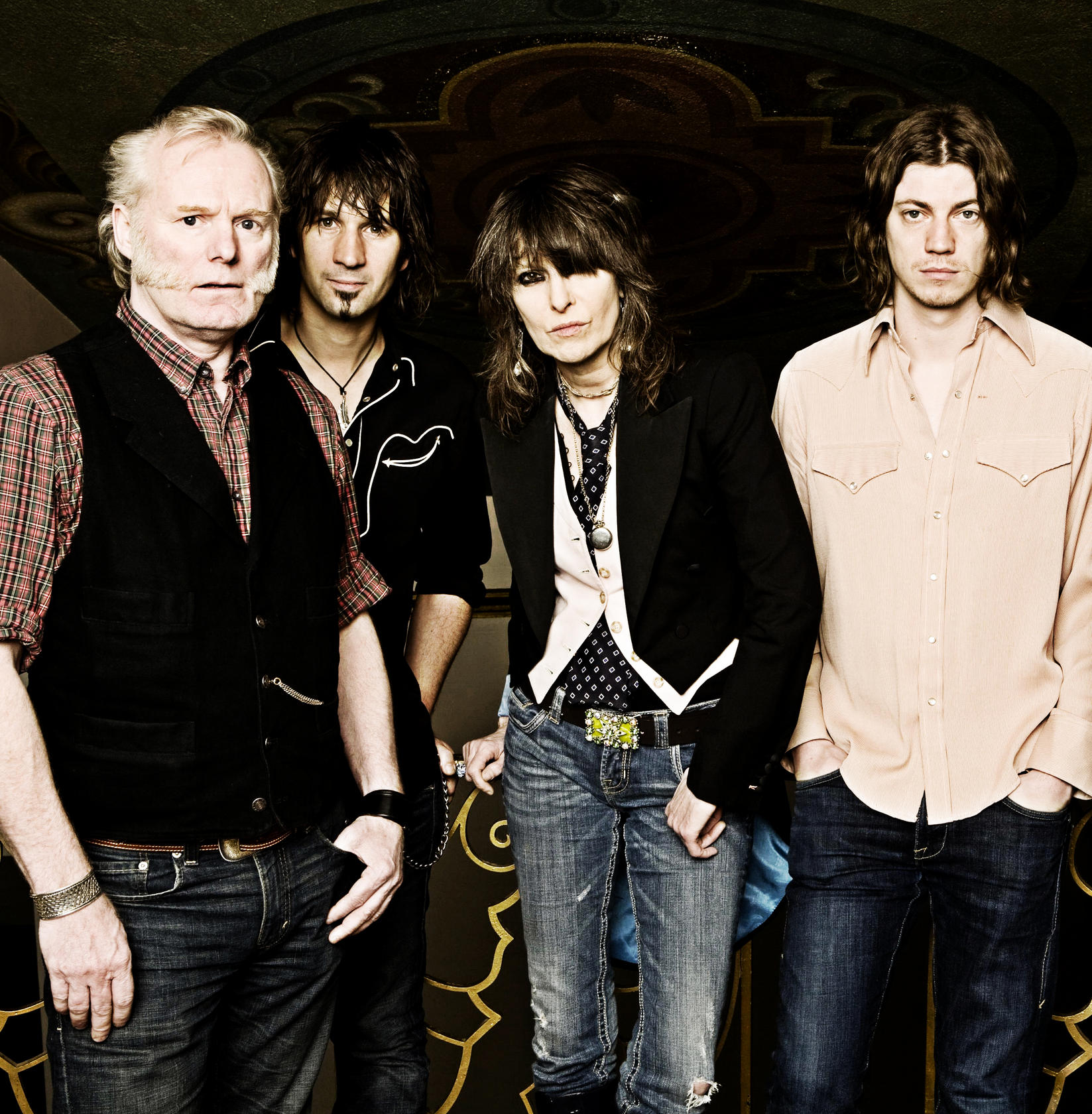 Chrissie Hynde with bandmates (from left) Martin Chambers, Nick Wilkinson and James Walbourne