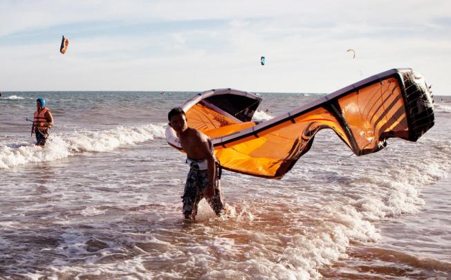 When conditions are right, the beach is filled with kites. Photo: Jeffrey Lau