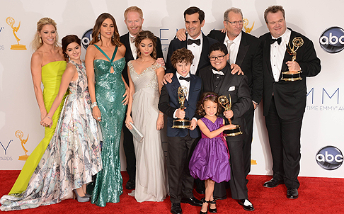 The cast of "Modern Family", which won for best comedy. Photo: AFP