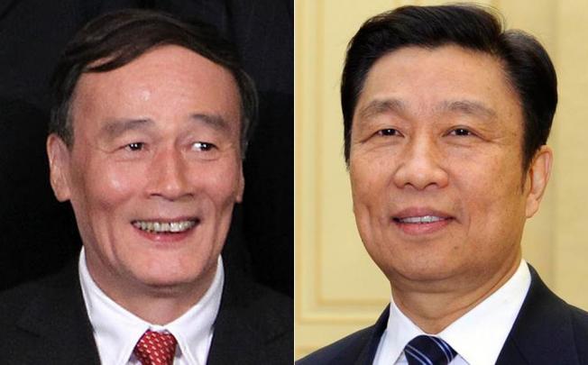 Wang Qishan (left) and Li Yuanchao did well in the polls. Photos: AFP, Xinhua  