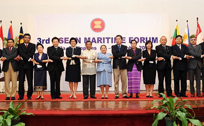 The delegation at the three-day Asean Maritime Forum in Manila. Photo: AFP